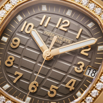Aquanaut Luce 39mm 5268/200R-010 Rose Gold Taupe Brown Dial Diamond Bezel