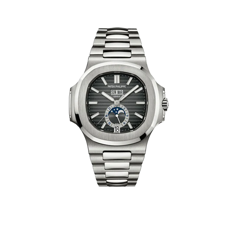 Nautilus 40mm 5726/1A-001 Annual Calendar Moon Phases Stainless Steel Gray Dial