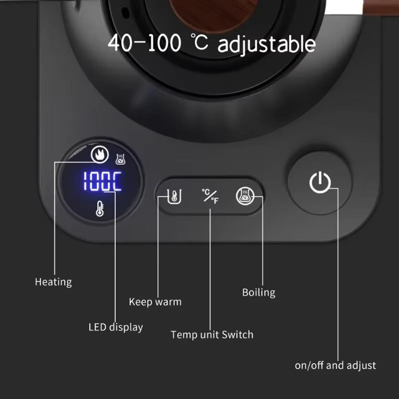 Electric Gooseneck Kettle 900ML – Temperature Control