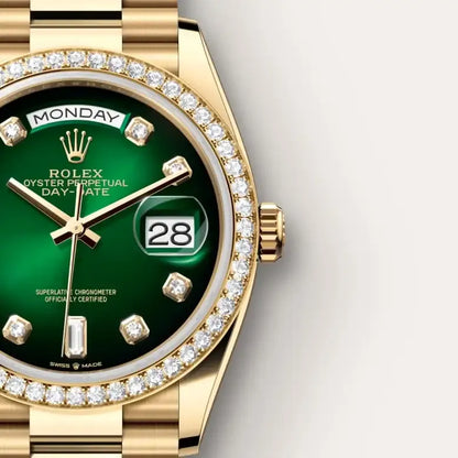 Rolex Day-Date President 36mm Yellow Gold 128348RBR Green