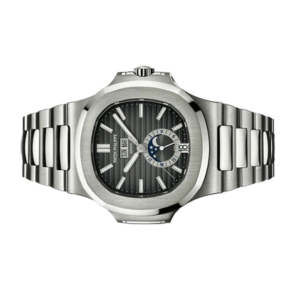 Nautilus 40mm 5726/1A-001 Annual Calendar Moon Phases Stainless Steel Gray Dial