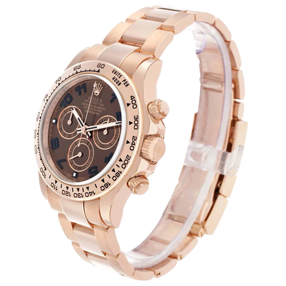 Daytona 40mm Chocolate Brown Dial Rose Gold Mens Watch 116505-0011