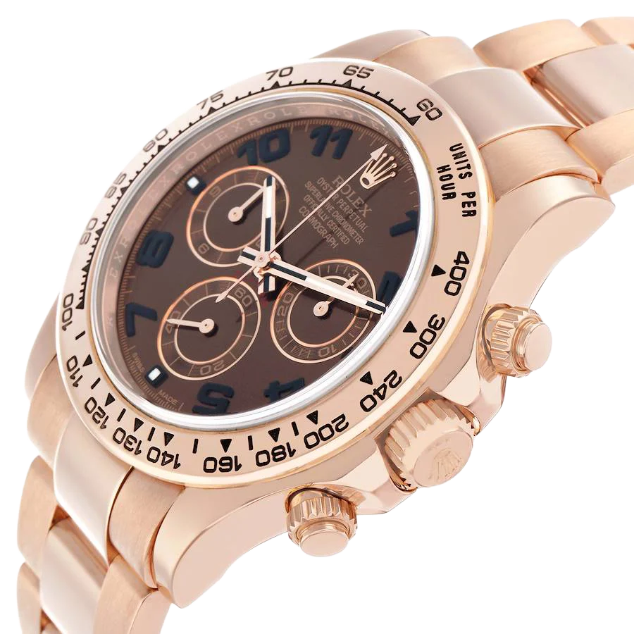 Daytona 40mm Chocolate Brown Dial Rose Gold Mens Watch 116505-0011