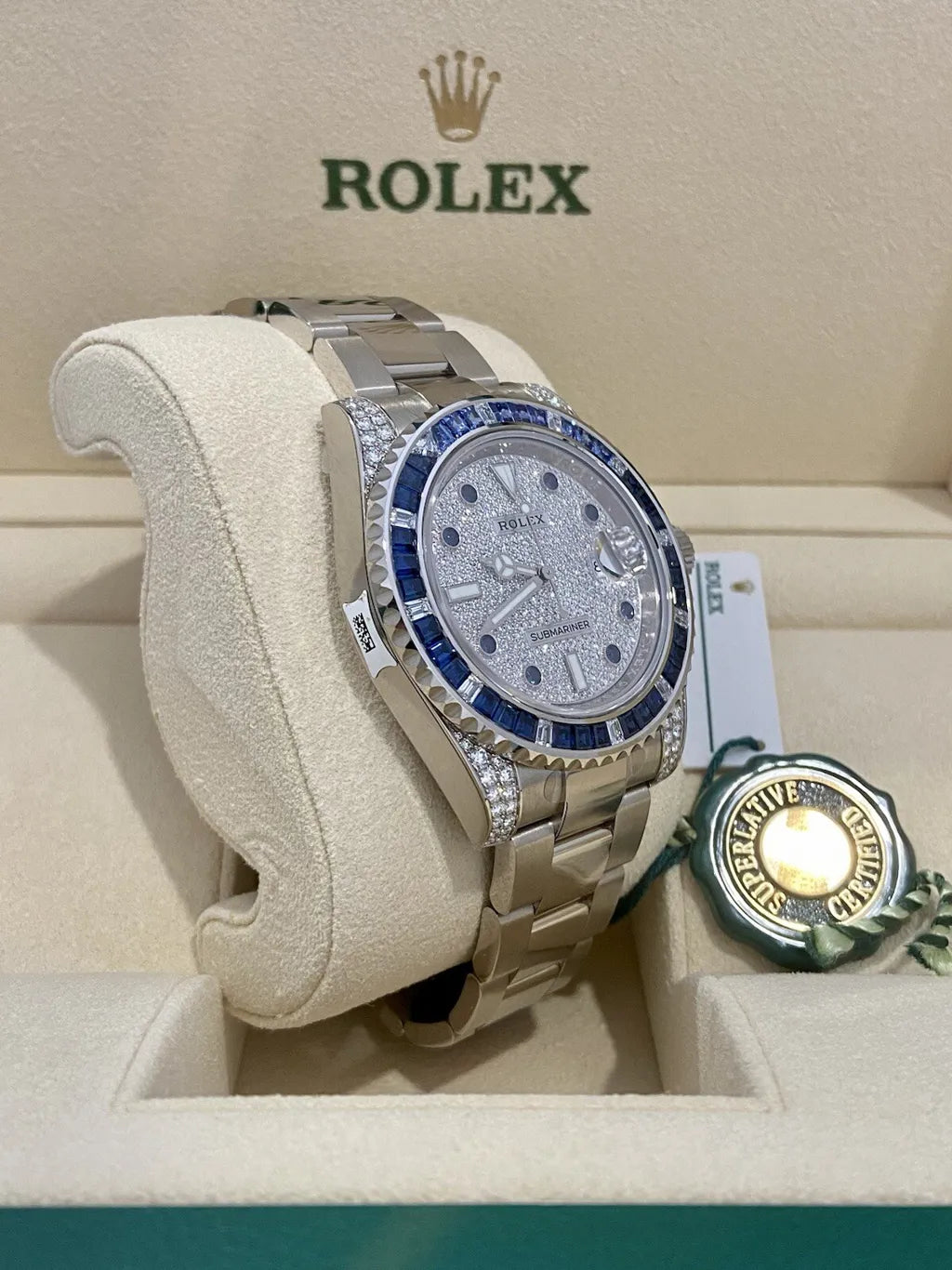 Rolex Submariner Date Watch 40mm - Sapphire And Diamond Bezel - Diamond Paved Dial - 116659SABR