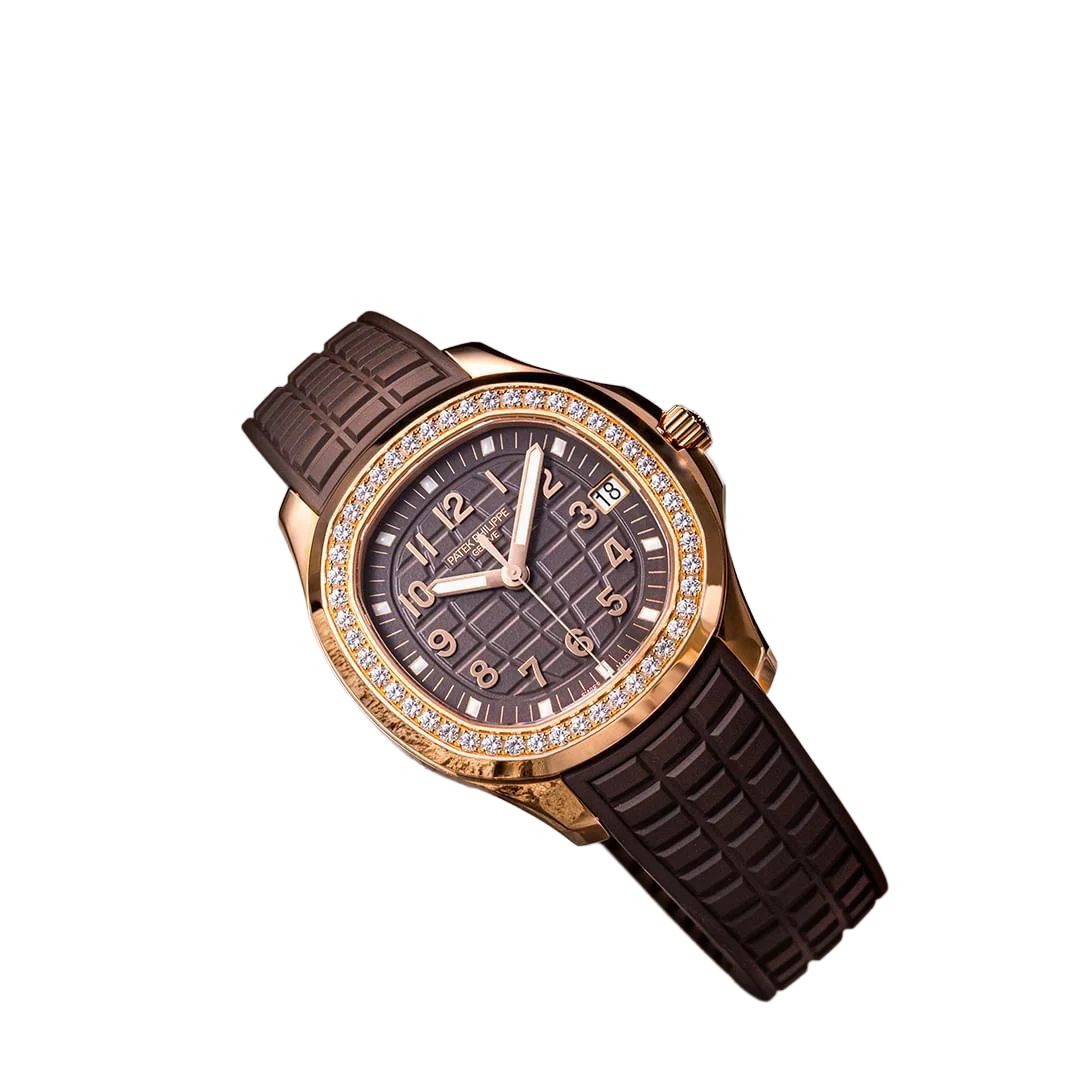 Aquanaut Luce 39mm 5268/200R-010 Rose Gold Taupe Brown Dial Diamond Bezel